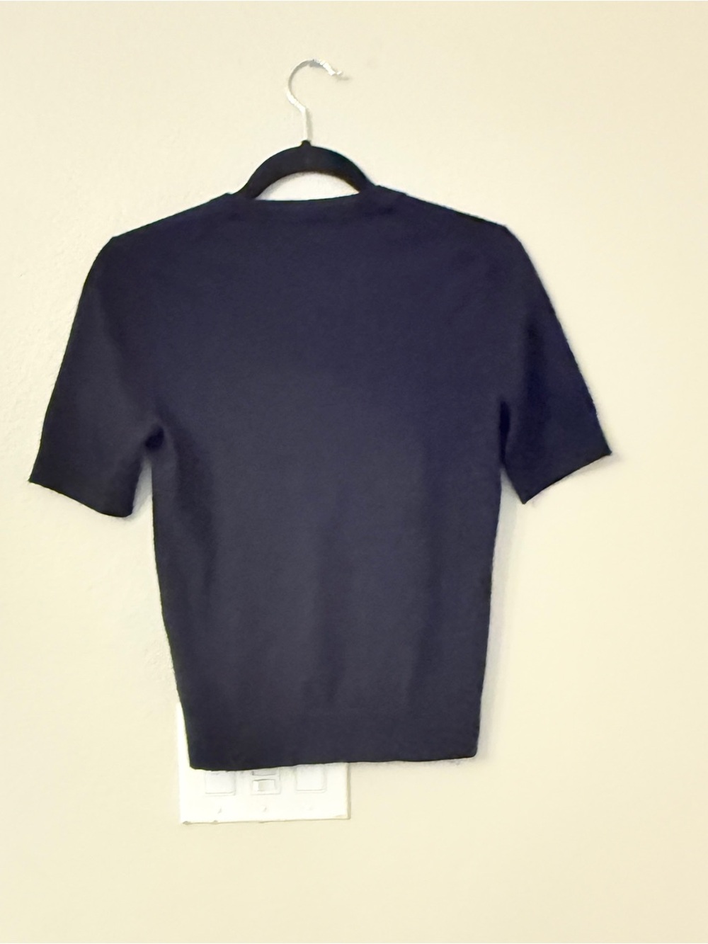 Tory Burch Classic Navy  Short-Sleeve Women's Cashmere Sweater - Picture 6 of 7